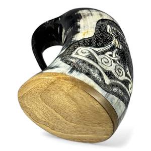 Mug en corne de buffle, qualité supérieure et design optimal, pour la maison, pour bière, café et boissons froides, mug en corne naturelle. - Product Image 6