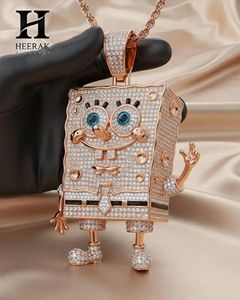 Pendentif de luxe personnalisé en or rose, entièrement pavé de diamants, motif personnage de dessin animé, thème film, pour fournisseur de bijoux - Product Image 3