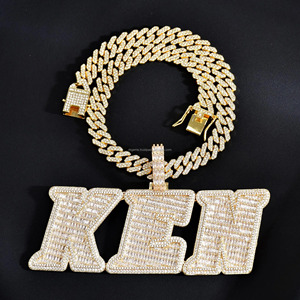 Nuevo Collar con Colgante Hip-Hop para Hombre 2025, Cadena con Nombre Personalizado en 3D, Oro Rosa de 14k, Moissanita VVS, Regalo para Fiesta, Certificado IGI - Product Image 2