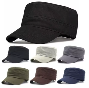 Classic Cadet Patrol Cap Unisex Adjustable Vintage Military Style <b>Flat</b> <b>Hat</b> 3D Embroidery Washed Breathable Waterproof - Product Image 2