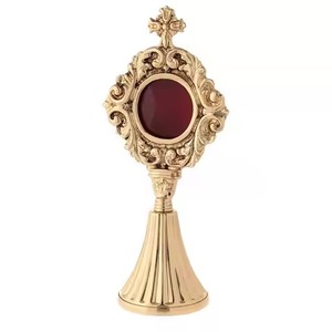 Nueva Monstranza de Latón de Alto Brillo, Monstranza Decorativa de Latón para Adoración Eucarística, Vaso Sagrado para Altar de Iglesia, Católica - Product Image 4