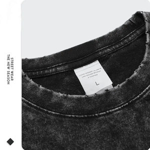 Camiseta Gráfica Lavada de Tela Gruesa, Estilo Urbano Oversize, Camiseta con Gráficos Lavados al Ácido, Camiseta Urbana de Corte Holgado - Product Image 5