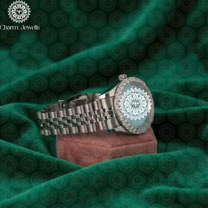 Charm_Jewells Stainless Steel Diamond <b>Watch</b> Round Analog Dial Sapphire Crystal Luxury Fashion Women's Quartz Movement - Product Image 2