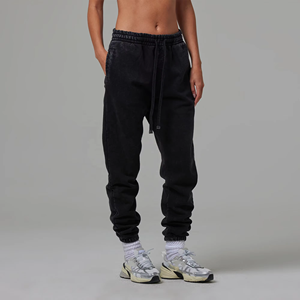 Pantalon de jogging ample et surdimensionné en molleton français pour femme avec logo personnalisé, 100 % coton épais, style hip-hop, idéal pour le sport et la gym - Product Image 4