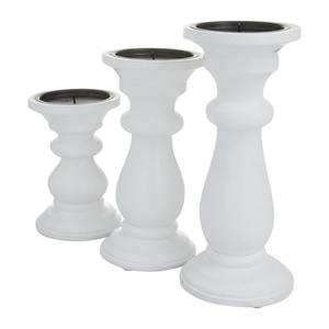 ชุดเชิงเทียนไม้มะม่วงสีขาวเนื้อแข็ง ทำด้วยมือ ทนทาน 3 ชิ้น ปรับแต่งได้ สไตล์วินเทจ สำหรับงานแต่งงาน วันหยุด โบสถ์ โต๊ะอาหารประจำวัน - Product Image 3