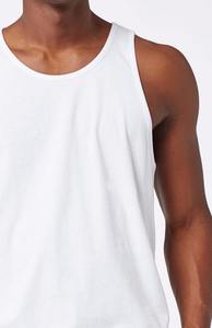 Débardeur en coton blanc pour homme, col rond, couleur unie, décontracté, tricoté, sans manches - Product Image 6
