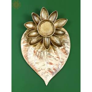 Handmade Metal <b>Candle</b> <b>Holder</b> and <b>Lantern</b> Paan Patta (Betel Leaf) Inspired Home Decor Item Made in India - Product Image 2