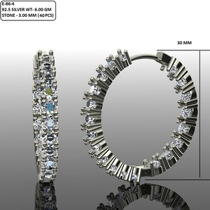 Round Cut Lab Grown Diamond 14K 18K Solid Gold Inside Out Hoop <b>Earring</b> DEF VVS Classic Bridal Wedding Diamond <b>Earring</b> Wholesale - Product Image 5
