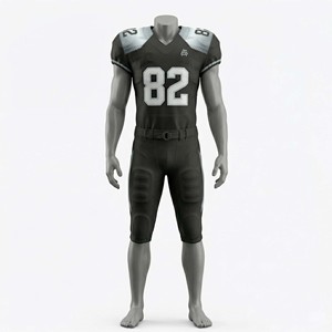 Premium Custom American Football Uniform Set – Matte Black Breathable Mesh Jersey & Integrated <b>Padded</b> Pants OEM - Product Image 3