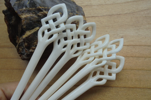 ไม้เสียบผมทำจากกระดูกขัดเงา |   กิ๊บติดผมทำมือแบบดั้งเดิม งานฝีมือจากวัสดุธรรมชาติ - Product Image 6