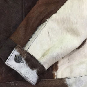 Chaqueta de cuero con pelo de vaca para hombre, chaqueta de cuero con estampado de vaca, chaqueta de cuero personalizada para hombre - Product Image 6