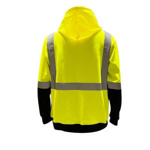 Sudadera de Seguridad Reflectante de Alta Visibilidad con Cremallera Completa, Chaqueta de Trabajo con Capucha Desmontable, Impermeable y Transpirable, Ropa de Trabajo de Seguridad OEM - Product Image 6