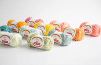 Hilo de algodón YARNA Happy Cotton (150g) en colores pastel, hilo suave y alegre, hilo brillante, suave, ligero, para tejer, fibra divertida, DIY
