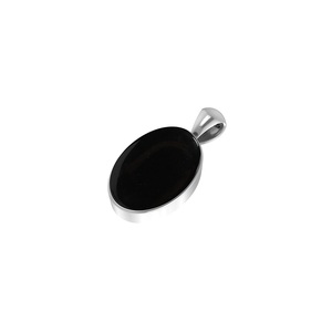 Colgante y Amuleto de Ónix Negro Chapado en Plata Premium con Corte Cabujón en Forma de Pera, Marquesa y Oval en Engaste de Bisel de Lujo - Product Image 4