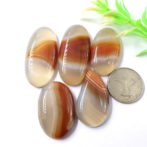 Cabujón de Ágata Naranja Banda Anaranjada Hecho a Mano, Corte Ovalado, Piedra Suelta con Juego de Color para Joyería, Patrón Curativo, Navidad - Product Image 4