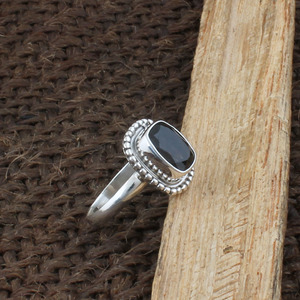 Bague vintage en argent sterling 925 avec quartz fumé, grande pierre précieuse chocolat taille émeraude, style victorien, pour femme, bijoux fins - Product Image 3