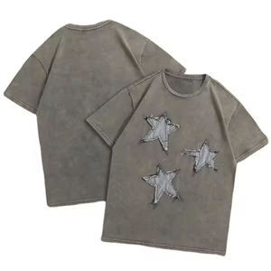 T-shirts personnalisés pour hommes, noirs, 100% coton, surdimensionnés, effet vieilli, t-shirts vintage vierges pour hommes, vente en gros - Product Image 6