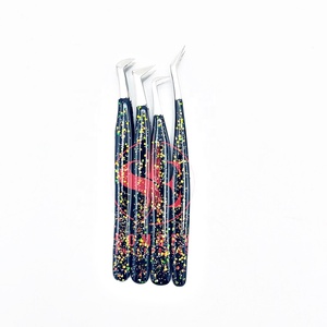 Pinzas Profesionales para Extensión de Pestañas, de Acero Inoxidable Brillante, Duraderas, de Alta Calidad, Agarre Fuerte, Curvadas, para Volumen, Venta al Por Mayor - Product Image 3