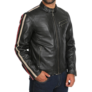 Chaqueta de Cuero para Motocicleta de Alta Calidad de Pakistán 2026, Personalizada, 100% Piel de Cordero Auténtica, Invierno, con Correas para Hombre - Product Image 3