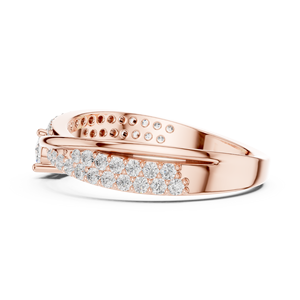 Bague de fiançailles en or rose 18 carats, élégante et luxueuse, avec diamant de laboratoire taille brillant rond de 1 carat, pour anniversaire de mariage - Product Image 3