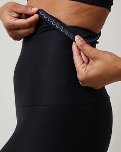 Leggings évasés taille haute mi-mollet pour femme, noir uni, en Spandex et Nylon tricoté, extensibles, respirants, confortables, toutes saisons, 180g - Product Image 5