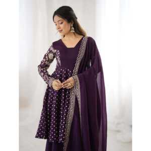 Women's Party Wear Embroidered Sequence Work <b>Suit</b> Set Elegant Fashion Accessory - Product Image 5