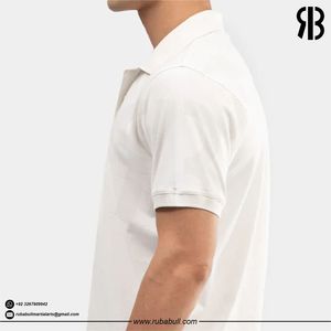 OEM <b>Men's</b> <b>White</b> Knitted Short Sleeve <b>Polo</b> Shirt Solid Color Casual Breathable Cotton Fabric Regular Fit With Button Design Shirt - Product Image 4