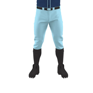 Men's Light Blue Baseball Pants Black Belt <b>Socks</b> Set <b>Moisture</b> Wicking Eco-Friendly Polyester Ankle Length Uniform Adults Custom - Product Image 1