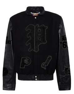 เสื้อแจ็คเก็ตวาร์ซิตี้แบบอังกฤษโบราณ ยี่ห้อ Pacers ทำจากผ้าขนสัตว์และหนัง - Product Image 1
