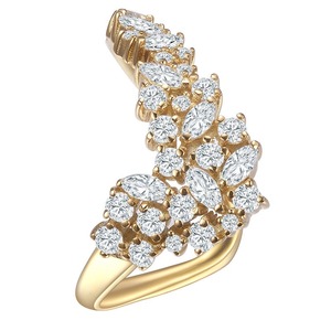 แหวนทองประดับเพชรโมอิสซาไนต์ทรงกลมเจียระไนแบบใหม่ สไตล์ฮิปฮอป สำหรับงานแต่งงาน งานครบรอบ หรือเป็นของขวัญ - Product Image 1