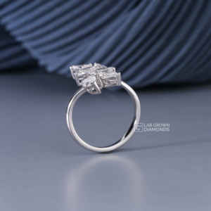 Anillo de Diamante Cultivado en Laboratorio con Corte de Pera, Plata de Ley S925, Oro Rosa, Lujoso, 6 Piezas, 2.09ct, Color EF+, Calidad VS+ para Mujer - Product Image 4