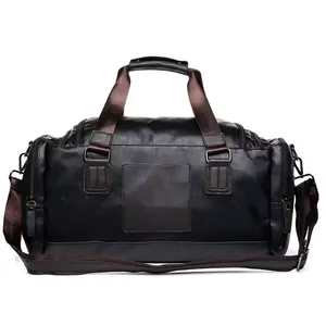 Sac de voyage de luxe en cuir marron foncé pour homme, sac de week-end classique robuste, best-seller - Product Image 6