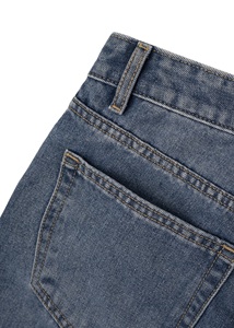 Jeans de Mezclilla para Hombre, Corte Recto, Lavado Oscuro, Corte Regular, Cintura Media, Algodón, Estilo Casual Otoñal - Product Image 3