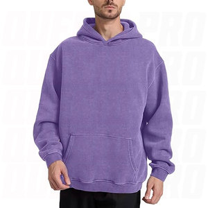 เสื้อฮู้ดดี้ทรงโอเวอร์ไซส์สไตล์วินเทจ ล้างสีแบบแอซิดวอช สำหรับผู้ชายและคู่รัก เสื้อสเวตเชิ้ตเนื้อหนา ผ้าฝ้ายฟลีซนุ่ม - Product Image 2