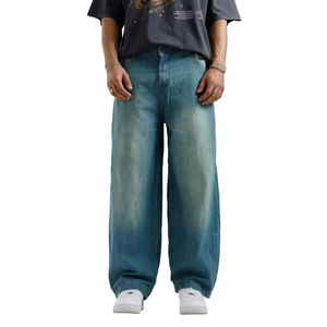 Jeans al por mayor de alta calidad, estilo lavado, ajustados, rotos, de mezclilla, personalizados, vintage, azules, para hombre - Product Image 1