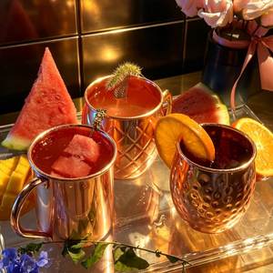 Hammered copper mug set stargazer valley beverage <b>cups</b> <b>reusable</b> cocktail drink mugs premium durable collection - Product Image 2