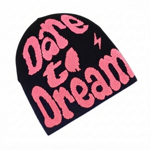 Private <b>Label</b> Streetwear Graphic Knit Beanie Custom Jacquard Acrylic Winter Cap Hand Embroidered Logo Leopard Unisex Adult Bulk - Product Image 1