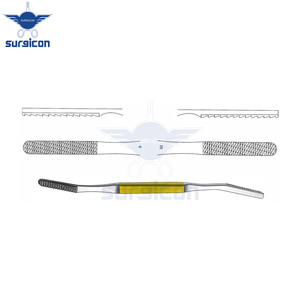 Râpes nasales Fomon 20,5 cm / 8 pouces, angulaires avec inserts en carbure de tungstène TC 40 x 7 mm Fig. 9/10 pour une mise en forme précise des os nasaux - Product Image 3