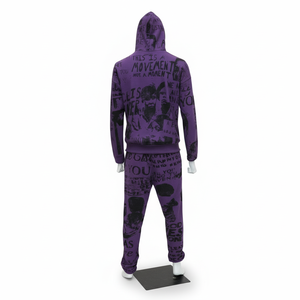 Unisex Stone Wash Embroidered Printed Hooded Tracksuit Full Zip Streetwear <b>Set</b> Cotton Regular Fit Four-Way Stretch Vintage - Product Image 2