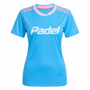 Camiseta Deportiva Personalizada para Mujer, Cuello en V, Secado Rápido, Transpirable, Poliéster, Uniforme de Pádel para Dama, Sublimación OEM - Product Image 1