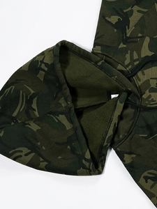 <b>Men's</b> <b>Camo</b> Block Pullover <b>Hoodie</b> | Contrast Pattern Fleece Sweatshirt | Custom OEM Bangladesh Factory Wholesale Streetwear 26 - Product Image 3