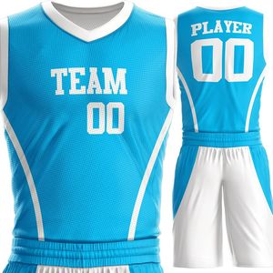Ensemble de maillot de basket-ball personnalisé, léger, respirant, sans manches, tenue de sport d'équipe avec short assorti pour hommes - Product Image 4