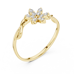 Anillo de oro macizo de 14k para mujer con diamante de corte redondo minimalista en forma de estrella, ideal para regalo, compromiso, aniversario, boda. - Product Image 3