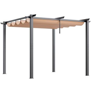 Pergola Moderna 10x10 da Esterno Retrattile in Alluminio con Tenda Parasole e Gazebo - Product Image 1