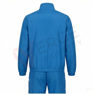 Survêtement pour homme bleu à imprimé géométrique, manches longues, col montant, fermeture éclair sur le devant, coupe sportive régulière, léger, en polyester, pour le printemps - Product Image 2