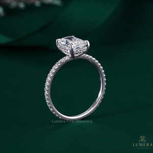 Bague de fiançailles solitaire en or massif 14k 18k avec diamant taille coussin, clarté VS1, couleur D, minimaliste, certifiée, alliance de luxe - Product Image 2