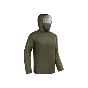 Camisa de Pesca con Capucha de Manga Larga para Hombre, Camuflaje Oliva, Protección Solar UPF 50, Anti-UV - Product Image 1