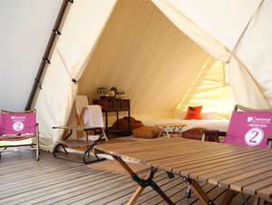 Tienda de campaña glamping estilo triangular para Parque escénico con techo resistente al viento - Product Image 5