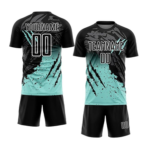Camiseta de Fútbol Negra Personalizada con Nombre de Equipo, Camiseta de Fútbol, Camiseta Deportiva para Hombre, Uniforme Deportivo - Product Image 1