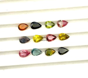 Turmalina Natural, Corte Pera, Facetada, Calibrada, 7MM 9MM, Piedras Preciosas Sueltas, Multicolor, Certificadas por Terceros, Venta al Por Mayor, Joyería a Granel - Product Image 2